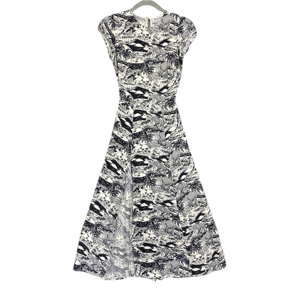 Reformation Gavin Dress In LA Print Slit Midi Cutout Sz 2 - Picture 1 of 11